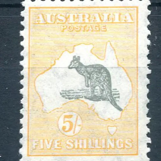 5/- grey & yellow-orange. Fine MLH. Fresh, rich ...