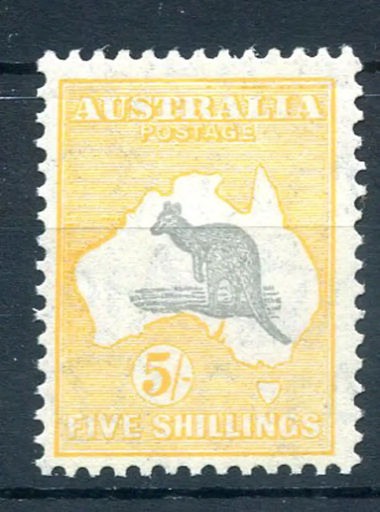 5/- grey & yellow-orange. Fresh MUH & well ... Image 1++
