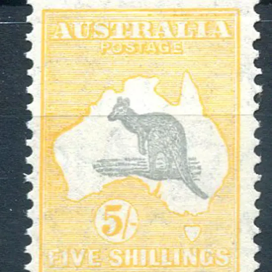 5/- grey & yellow-orange. Fresh MUH & well ...