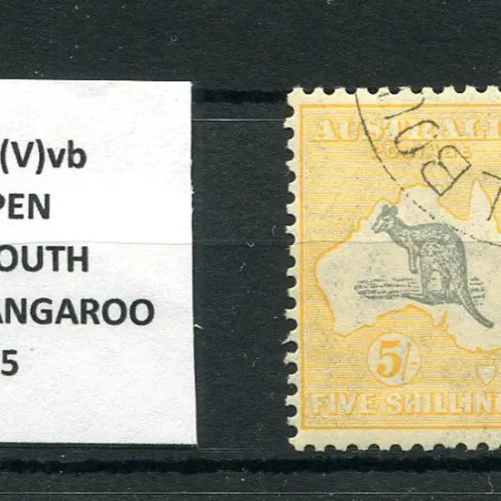 5/- grey & yellow with "Rat-faced kangaroo" ...