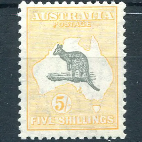 5/- grey & yellow. Fine MLH, centred slightly ...