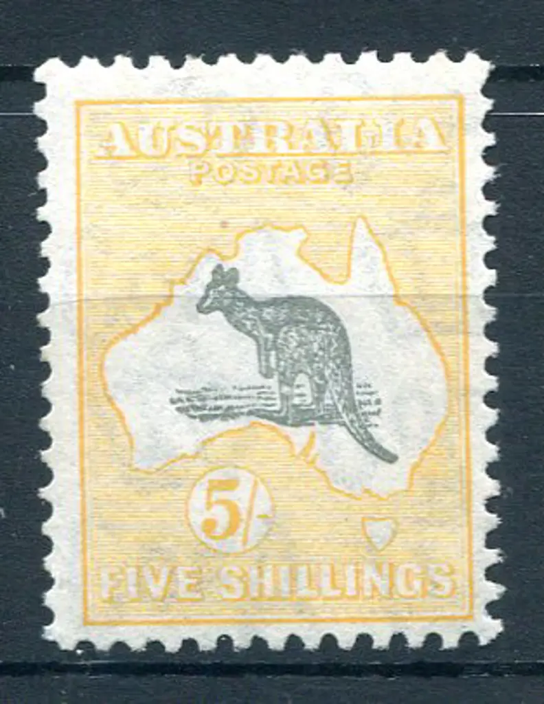 5/- grey & yellow. Fresh MUH, centred slightly ... Image 1++