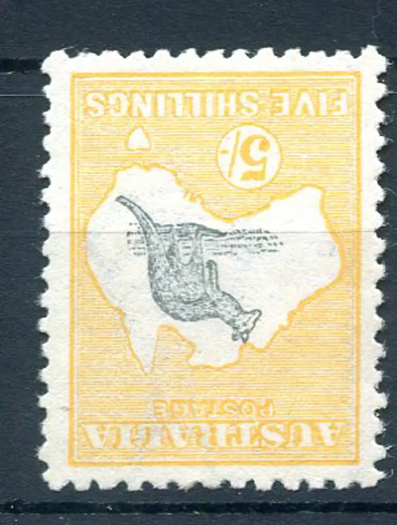 5/- grey-black & deep yellow with inverted wmk. ... Image 1++