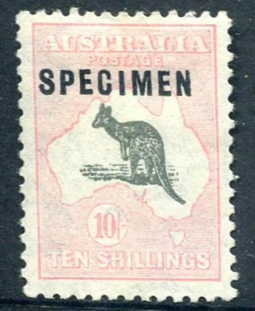 10/- grey & pink ovptd "SPECIMEN" type C with ... Image 1++