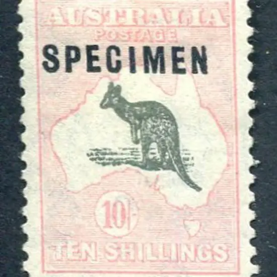10/- grey & pink ovptd "SPECIMEN" type C with ...