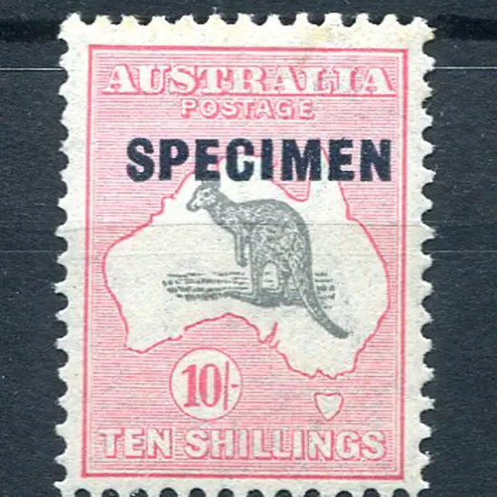 10/- grey & pink ovptd "SPECIMEN" type D. MVLH ...