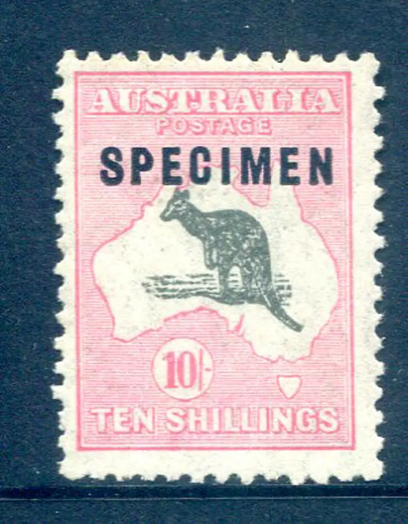 10/- grey & pink ovpts "SPECIMEN" type 2 with ... Image 1++
