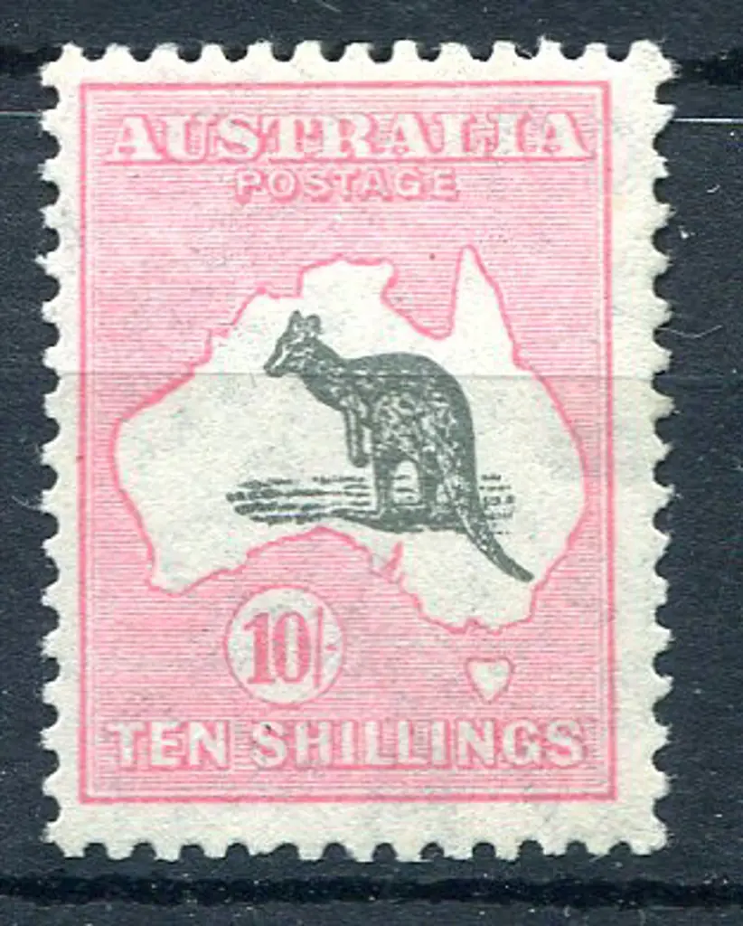 10/- dark grey & aniline-pink. MLH, centred ... Image 1++