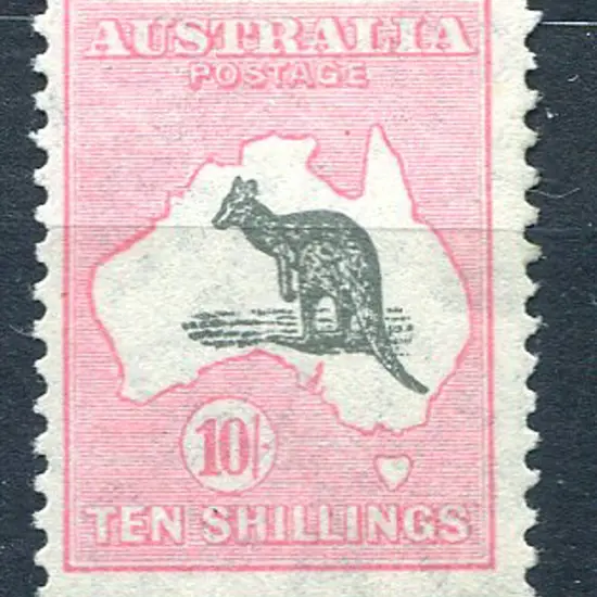 10/- dark grey & aniline-pink. MLH, centred ...