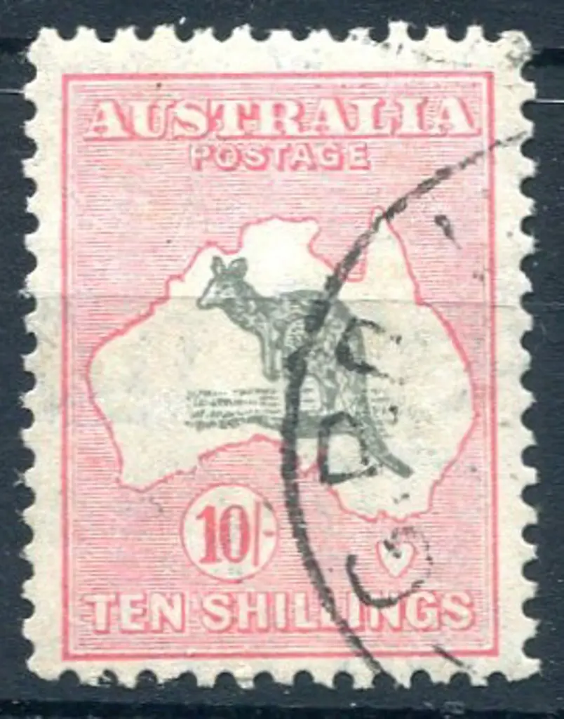 10/- grey & aniline pink with "Ewe-faced kangaroo" ... Image 1++