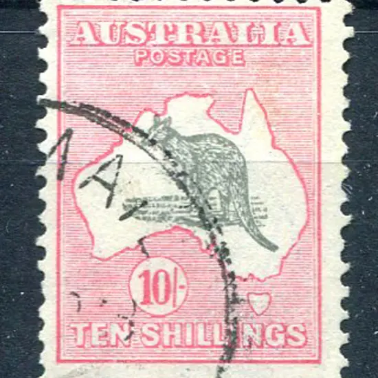 10/- grey & aniline pink with the "Ewe-faced ...