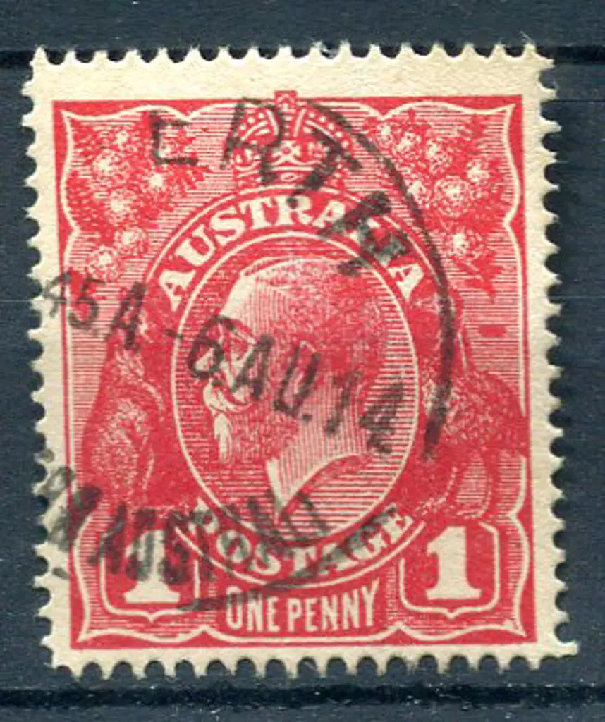 1d carmine-red with "white spot in SE corner" ... Image 1++