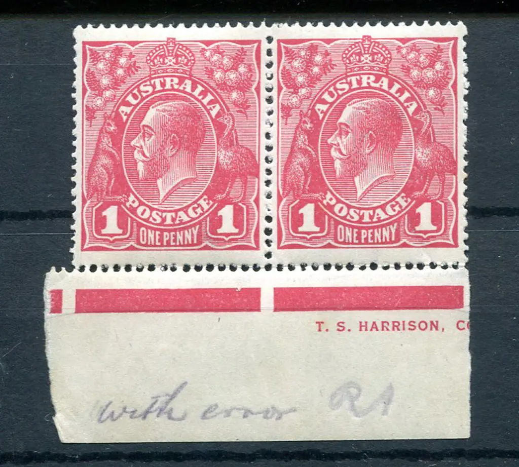 1d carmine-rose in part one line Harrison imprint ... Image 1++
