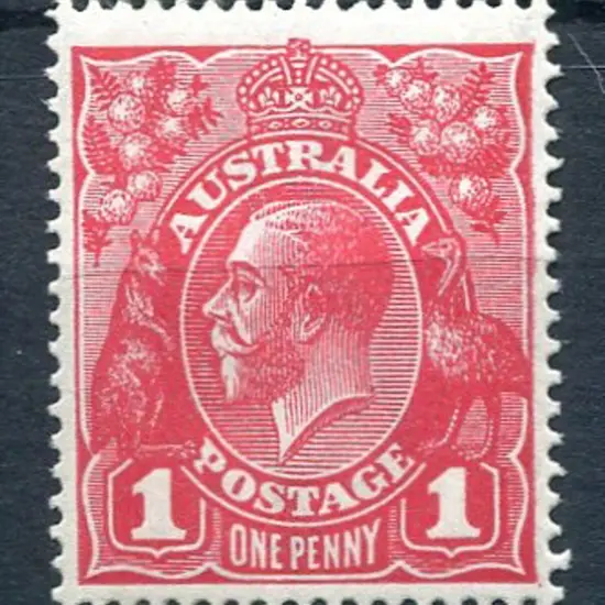 1d scarlet aniline with inverted wmk & "RA joined" ...