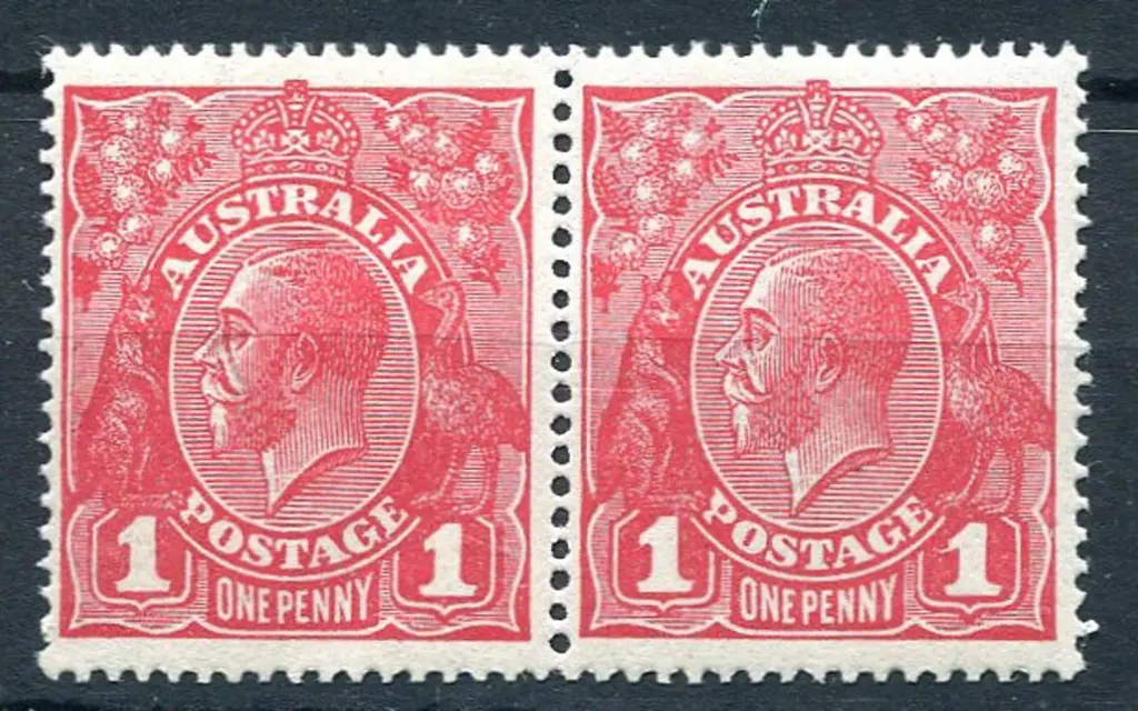 1d carmine-red Die III horiz pair. One unit with ... Image 1++