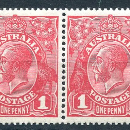 1d carmine-red Die III horiz pair. One unit with ...