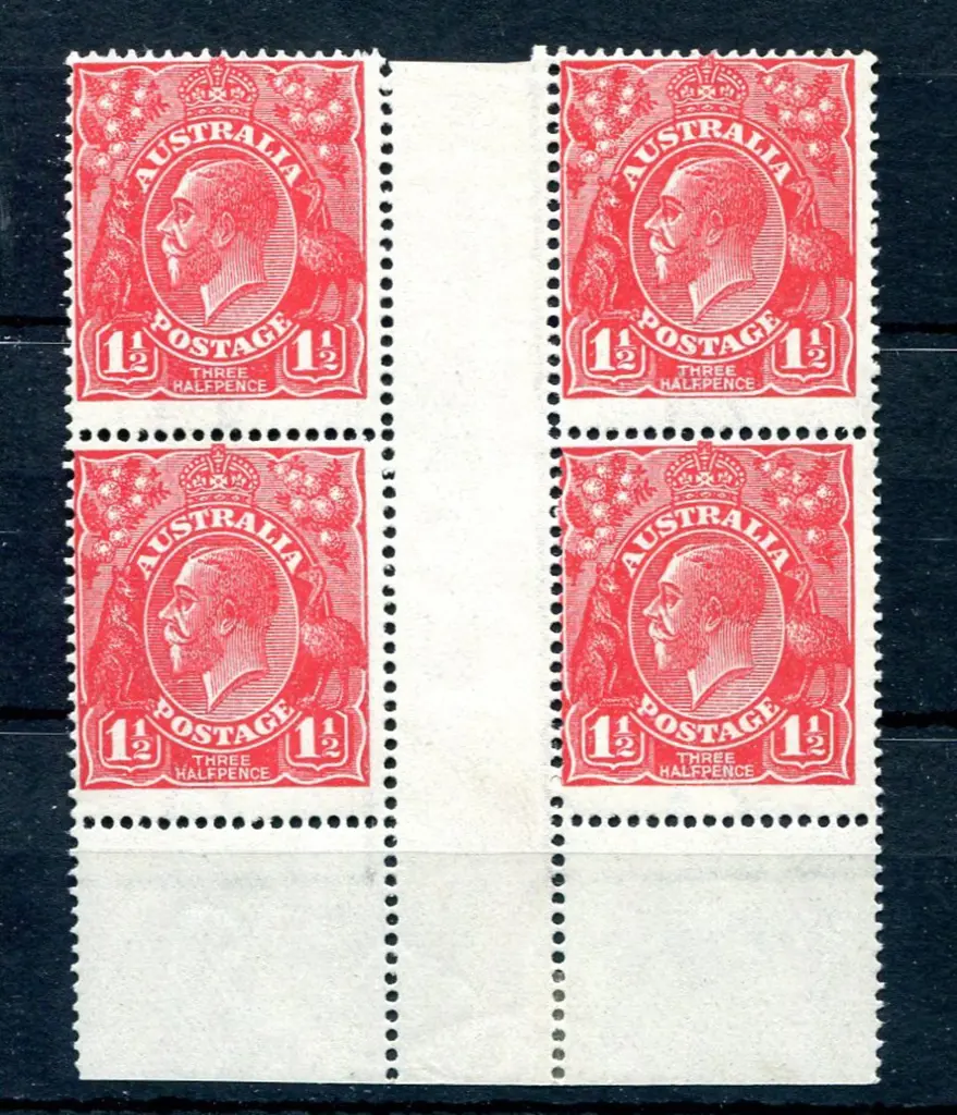 1½d red, Die I, plate 23 no imprint (Mullet) block ... Image 1++