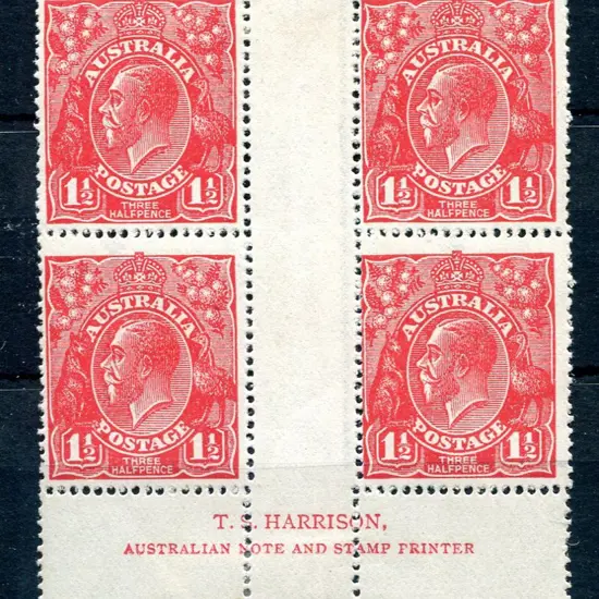 1½d red, Die I, electro 23 Harrison "N" over "M" ...