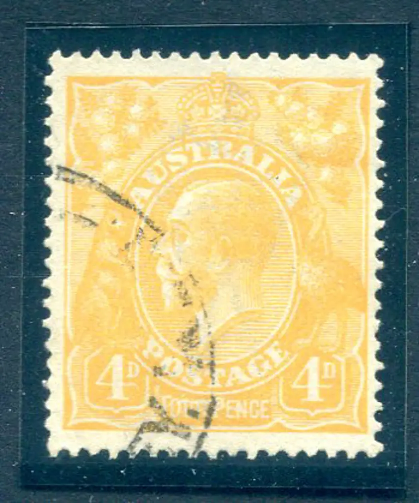 4d yellow-orange with "line through FOUR PENCE" ... Image 1++