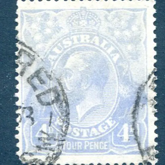 4d pale ultramarine with "flaw on King's temple" ...
