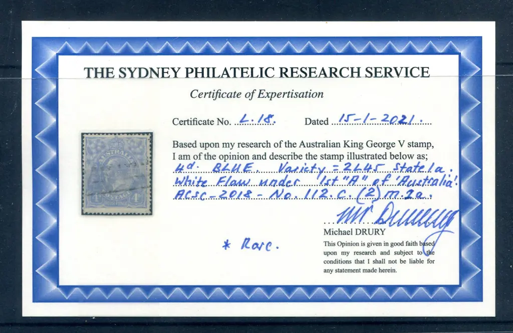 4d blue with "crack in front of King's face" State ... Image 1++