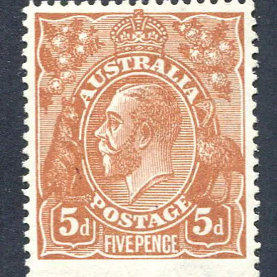 5d chestnut with inverted wmk & "white spot on ...