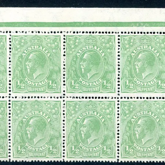 ½d pale green top right marginal block of 12 from ...