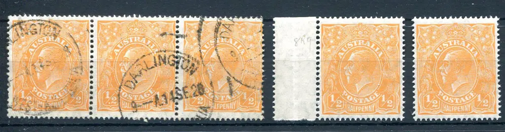 ½d orange good to fine used strip of 3 with ... Image 1++