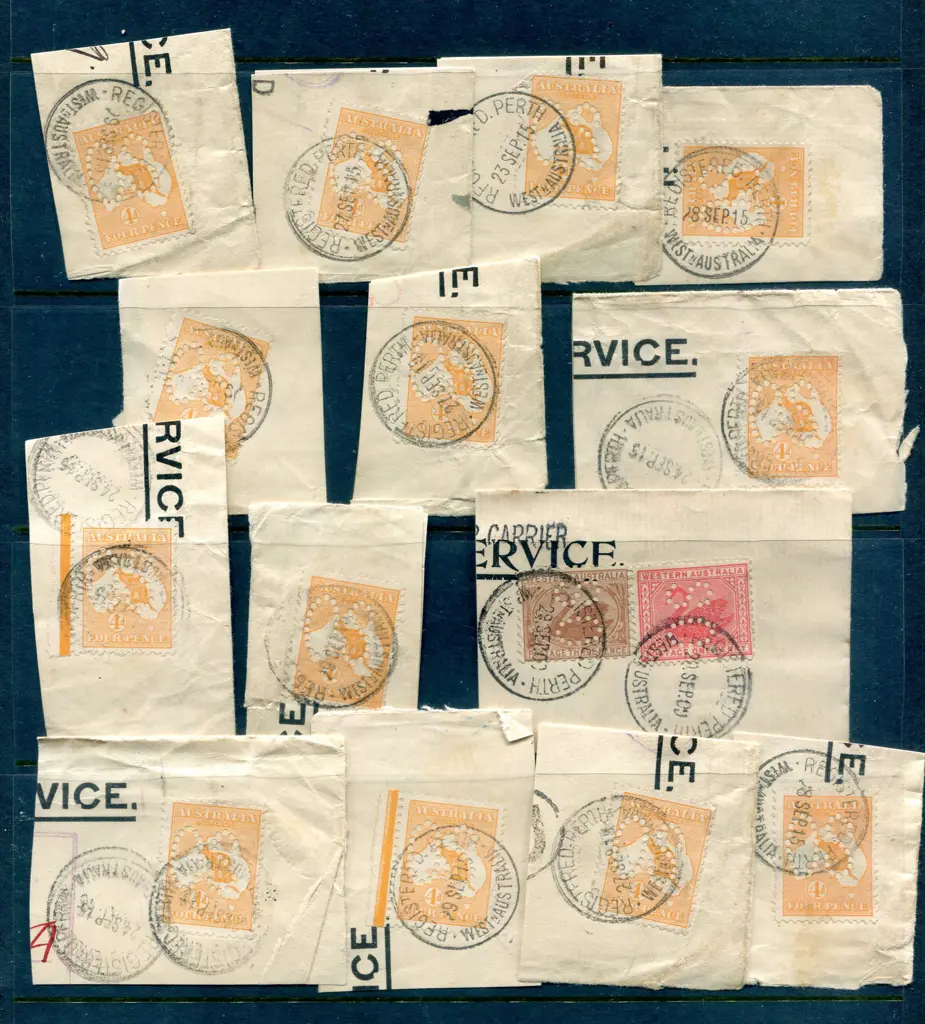 1913 4d orange perfined large "OS" on 13 ... Image 1++