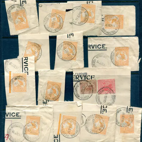 1913 4d orange perfined large "OS" on 13 ...