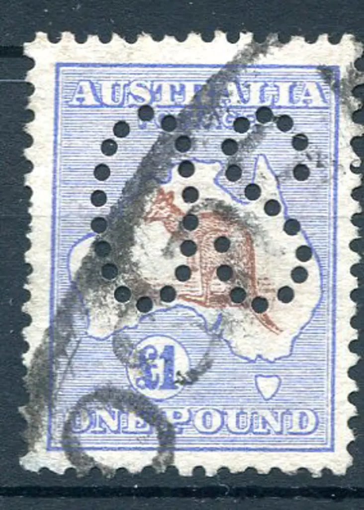 1913 £1 brown & ultramarine, 1st wmk perfined ... Image 1++