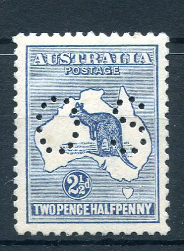 1915/28 2½d blue, 3rd wmk perfined small "OS". ... Image 1++