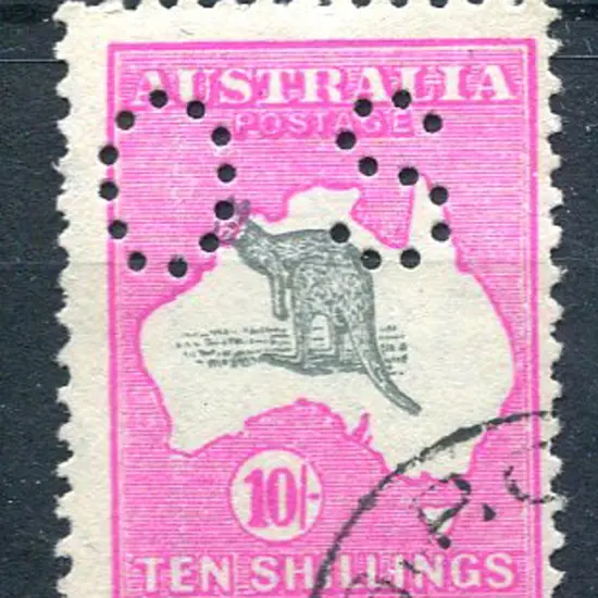 1915/28 10/- & deep aniline-pink, 3rd wmk perfined ...