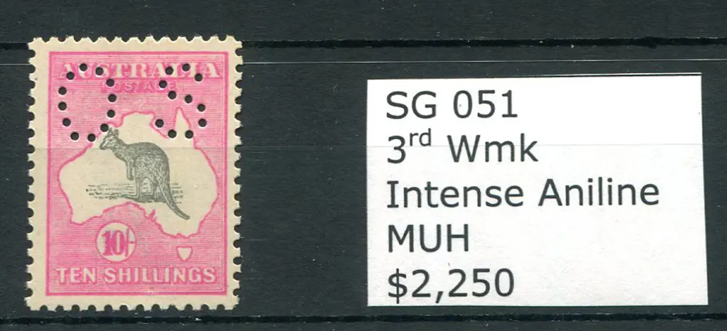 1915/28 10/- grey & intense aniline, 3rd wmk ... Image 1++