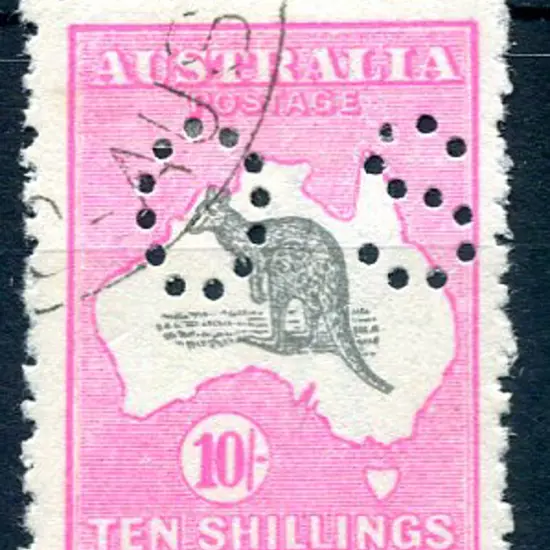 1915/28 10/- grey & pale aniline pink, 3rd wmk ...