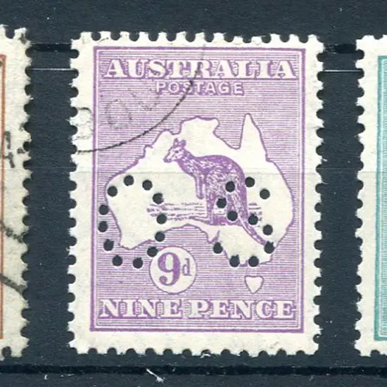 1929/30 6d chestnut, 9d violet & 1/- blue-green, ...