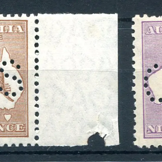 1929/30 6d brown with right margin MUH & 9d ...