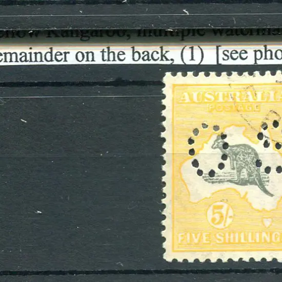 1929/30 5/- grey & yellow-orange, SMW perfined ...