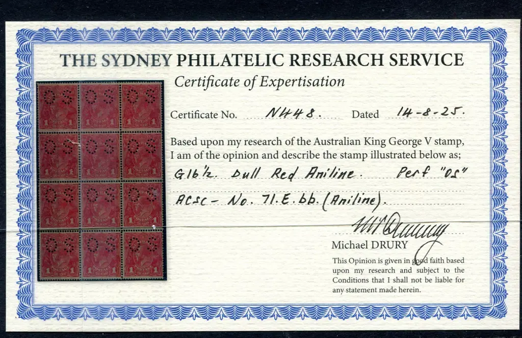 1914/20 1d dull red aniline, single wmk block of ... Image 1++