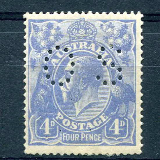 1926/30 4d blue KGV, SMW perf. 13½x12½ perfined ...