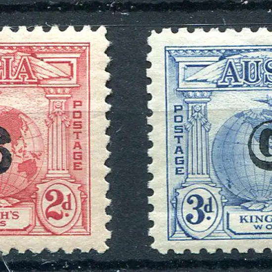 1931 2d & 3d Kingsford Smith ovptd "OS" pair. They ...