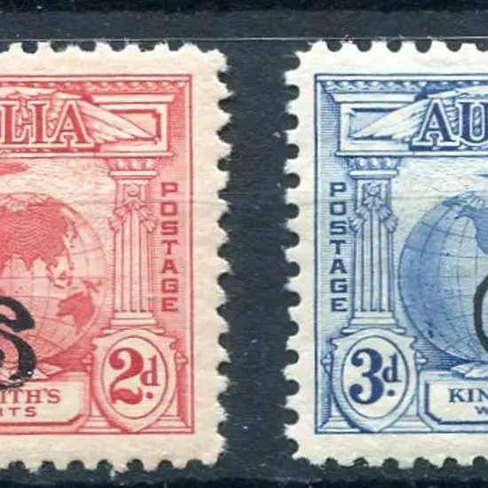 1931 2d & 3d Kingsford Smith ovptd "OS" as above. ...