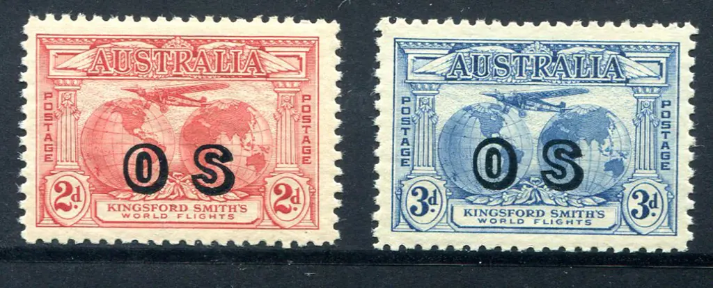 1931 2d & 3d Kingsford Smith ovptd "OS". MUH with ... Image 1++