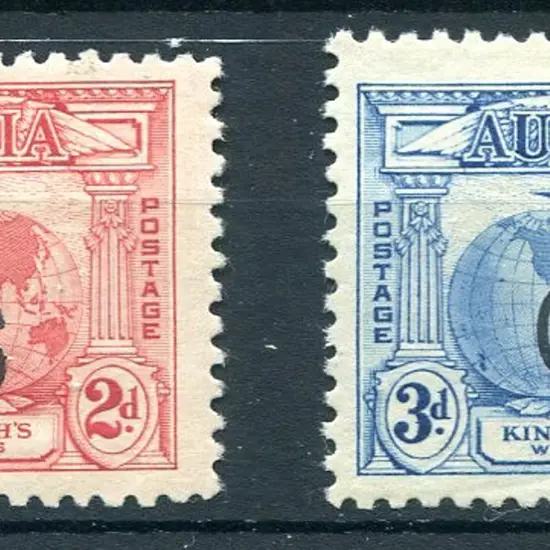 1931 2d & 3d Kingsford Smith ovptd "OS" pair. As ...