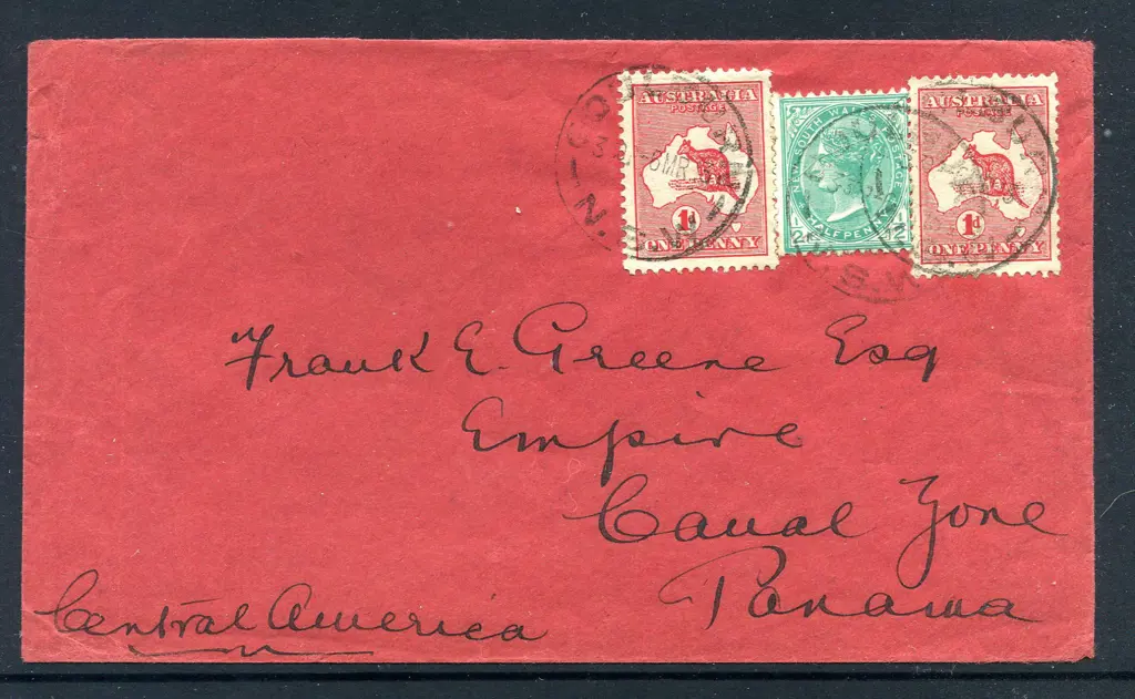 1913 (6th Mar) 1d red kangaroos, 1st wmk x 2 used ... Image 1++