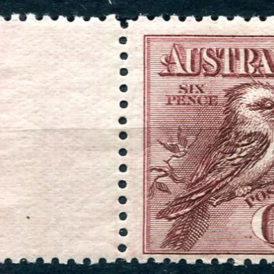 1914 6d engraved kookaburra with left marginal. ...
