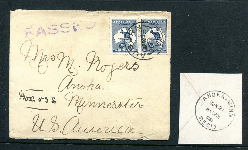 1915 (18th May) USA addressed cover bearing 2½d ... Image 1++