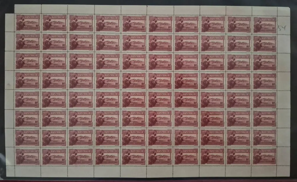 1927 1½d Canberra, plate 7 in complete sheet of ... Image 1++