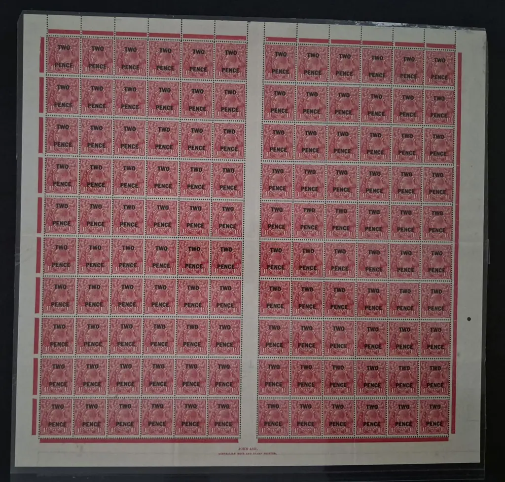 1930 "TWO PENCE" surcharge on 1½d golden-scarlet ... Image 1++