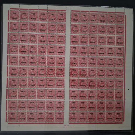 1930 "TWO PENCE" surcharge on 1½d golden-scarlet ...